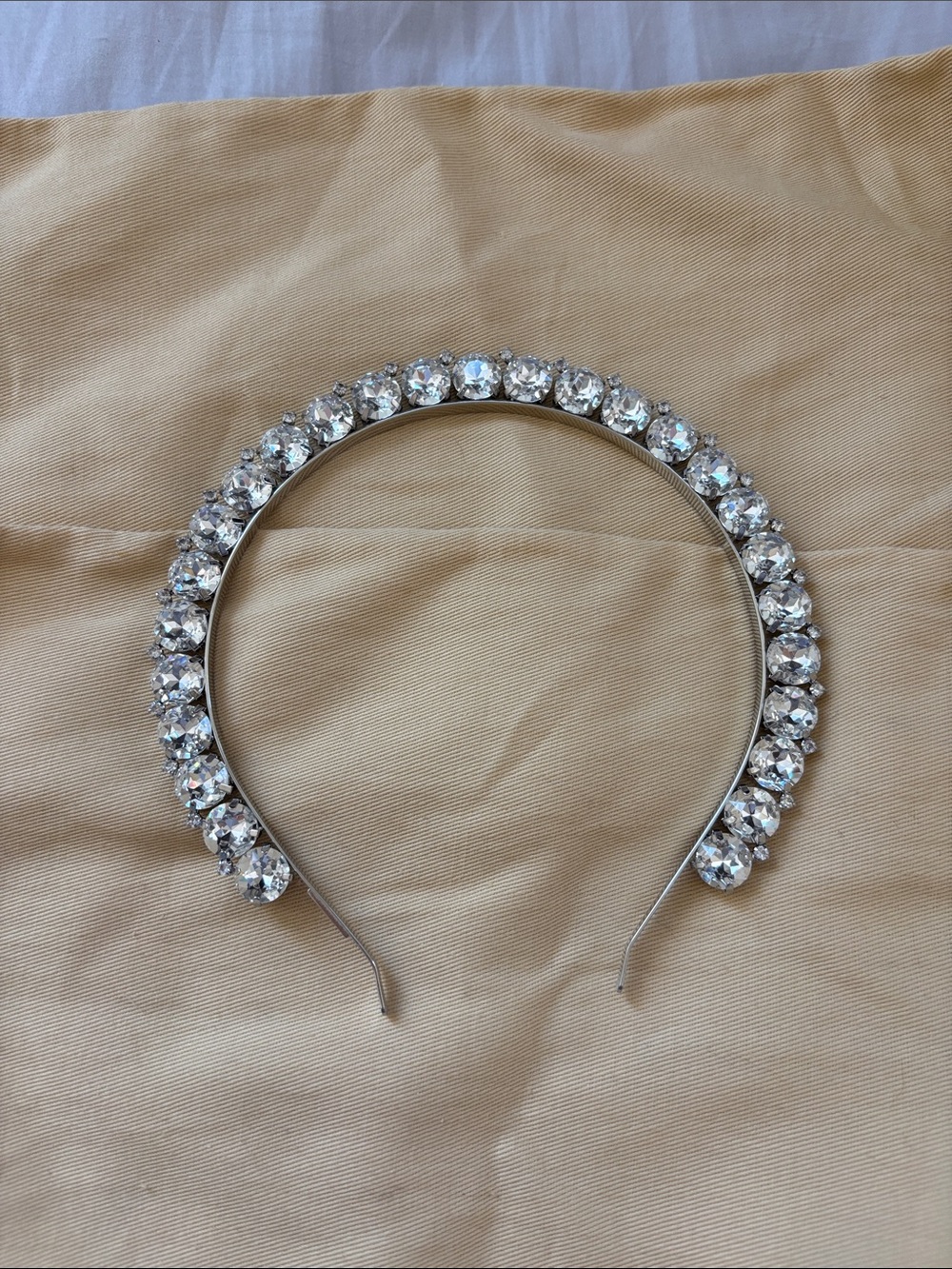 Alessandra Rich Silver Crystal-Embellished Headband